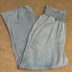 Joie Textured Paper Bag Lyocell Chambray Pants Size XL